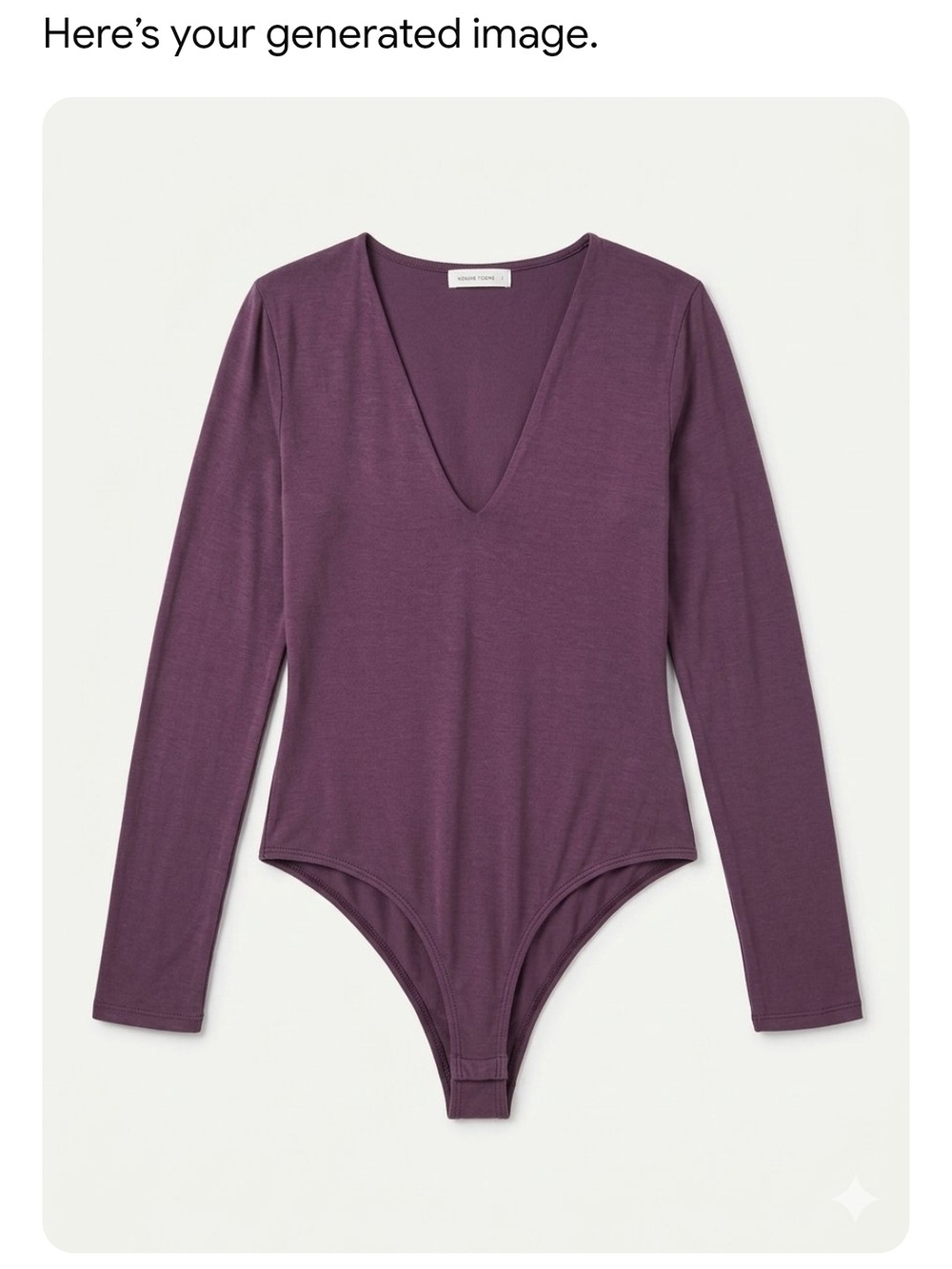 Long-Sleeve V-Neck Bodysuit in Plum